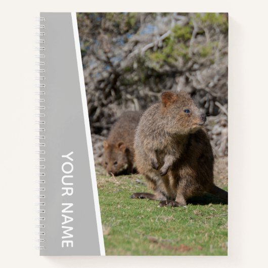 Quokka Happy Cute Animals, Australia,シルバー ノートブック (正面)
