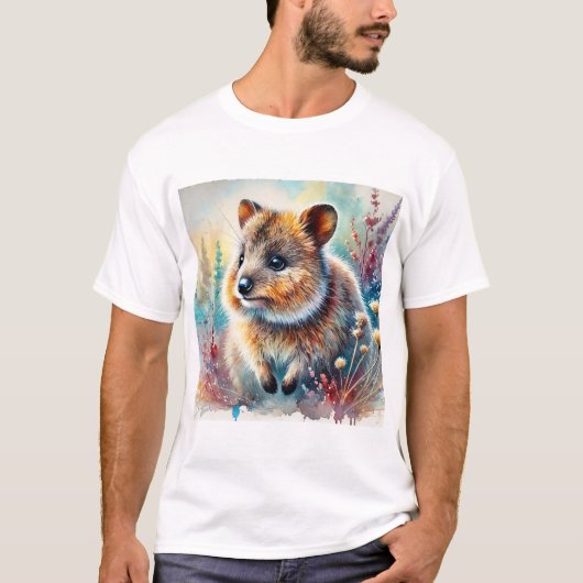 Quokka in a Vibrant Dreamscape 210824AREF143 - Wat Tシャツ (正面)