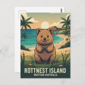 Quokka in Rotnest Islandオーストラリア ポストカード (正面/裏面)