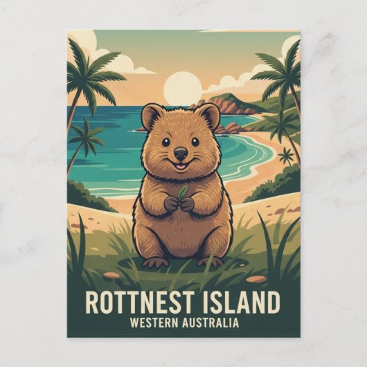 Quokka in Rotnest Islandオーストラリア ポストカード (正面)