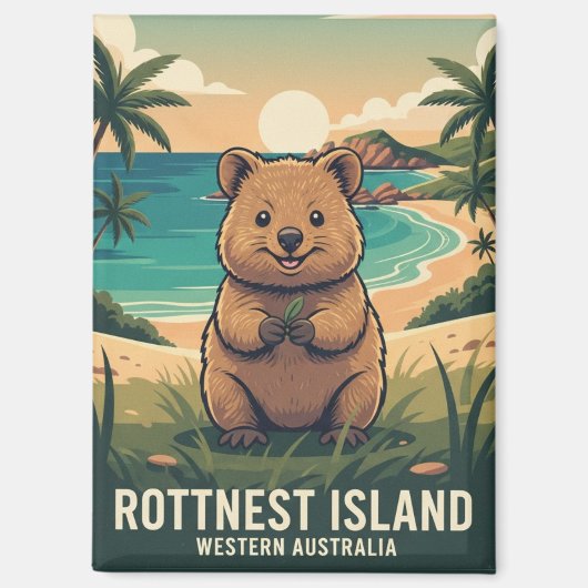 Quokka in Rotnest Islandオーストラリア マグネット (正面)
