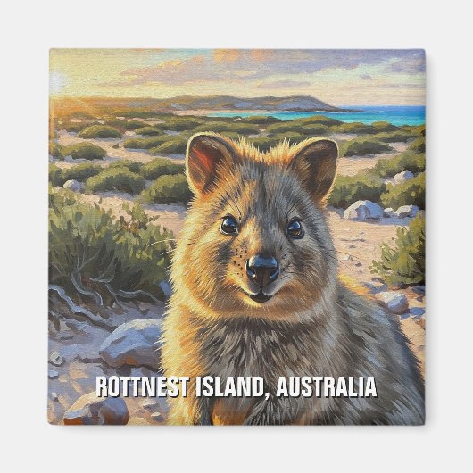 Quokka in Rotnest Islandオーストラリア マグネット (正面)