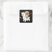 Quokka Llamaクリスマス雪の冬の動物広場 スクエアシール (バッグ)