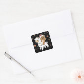 Quokka Llamaクリスマス雪の冬の動物広場 スクエアシール (封筒)