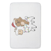 Quokka Llamaクリスマス雪の冬の動物 バスマット (正面縦)