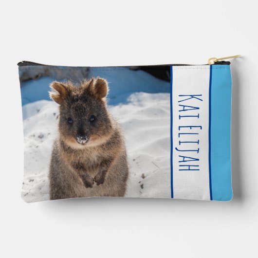 Quokka on the Beach Australia Blue Boys Personal アクセサリーポーチ (裏面)