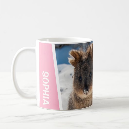 Quokka on the Beach Australia Cute Animal Photo コーヒーマグカップ (左)