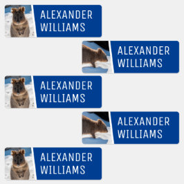 Quokka on the beach Cute Animal Photo Australia ラベル