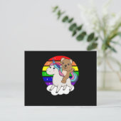 Quokka Unicorn Rainbow Animals Quokkas Unicorns ポストカード (スタンド正面)