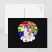 Quokka Unicorn Rainbow Animals Quokkas Unicorns ポストカード (正面/裏面)