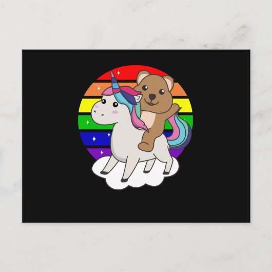 Quokka Unicorn Rainbow Animals Quokkas Unicorns ポストカード (正面)