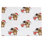 Quokka With Snowman In Winter At Christmas Large G ラージペーパーバッグ (正面)