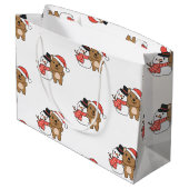 Quokka With Snowman In Winter At Christmas Large G ラージペーパーバッグ (裏面アングル)