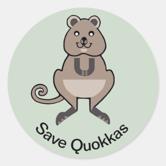 QUOKKAS -救絶滅危惧動物 – 有袋動物 –  ラウンドシール (正面)