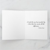 Quote Botanical Gold Leaves Teal Design カード (内部)