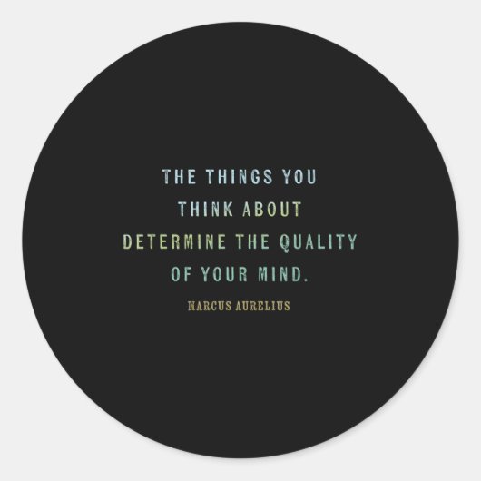 Quote By Marcus Aurelius, Mindset Motivational Quo ラウンドシール (正面)