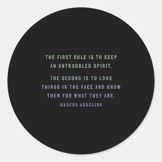Quote By Marcus Aurelius Stoic, Mindset Motivation ラウンドシール (正面)