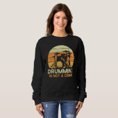 Quote Drumming Is Not A Crime  Musician Drummer スウェットシャツ (正面フル)