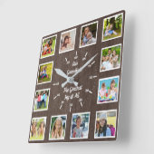 Quote from 12 Grandchildren Wooden Photo Collage スクエア壁時計 (傾斜)