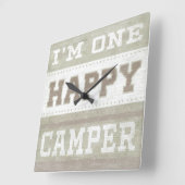 Quote | I'm One Happy Camper スクエア壁時計 (傾斜)