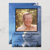 Quote Photo Cloud Background Funeral  Program プログラム (正面/裏面)