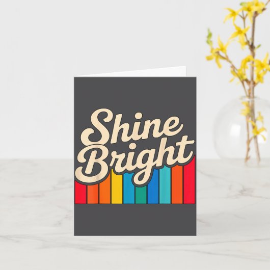 Quote Shine Positive Bright Smile カード (黄色い花)