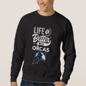 Quote  With Orcas Long Sleeve スウェットシャツ (正面)