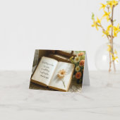 Quote Written In an Open Vintage Book カード (黄色い花)