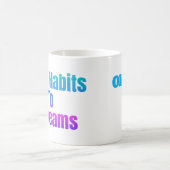 QuoteColorfulやる気を起こさせる文字の小さな習慣+名前 コーヒーマグカップ (中央)