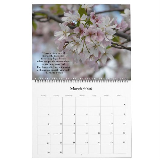 Quotes for Life calendar Option A カレンダー (3月 2026)