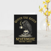 Quoth The Raven Nevermore Before Coffee Funny Quot カード (黄色い花)