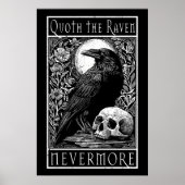 Quoth the Raven - Nevermore - Edgar Allan Poe art ポスター (正面)