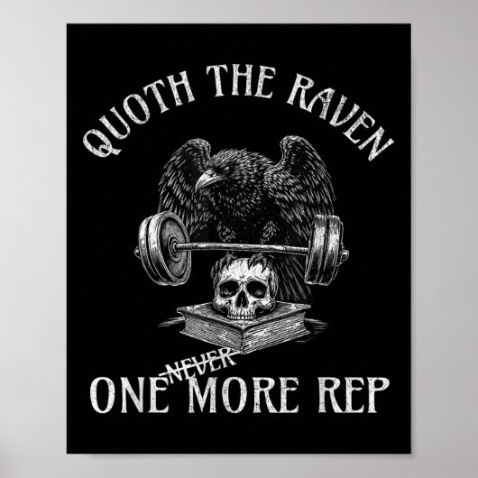 Quoth The Raven One More Rep Funny Gothic Workout  ポスター (正面)