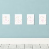 Quranic Wall Art Set - Floral Arabic Calligraphy (ウッドフロア)