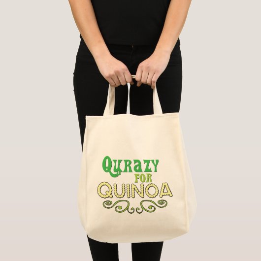 Qurazy for Quinoa © - Quinoaスローガンおもしろいトートバッグ トートバッグ (正面(商品))
