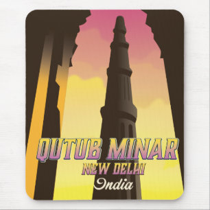 Qutub Minar New Delhi India旅行ポスター マウスパッド