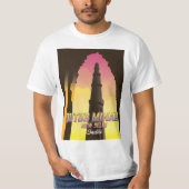Qutub Minar New Delhi India旅行ポスター Tシャツ (正面)