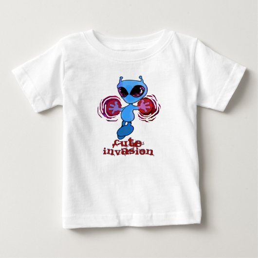Qwiby:かわいい侵略 ベビーTシャツ (正面)