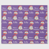 Qwlカップルおもしろいパターンのクリスマスかわいらし ラッピングペーパー (フラット)