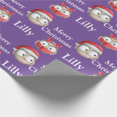 Qwlカップルおもしろいパターンのクリスマスかわいらし ラッピングペーパー (角)