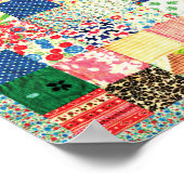 QWLパッチワークキルトパタカラフルーンの背景HO ポスター (角)