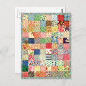 QWLパッチワークキルトパタカラフルーンの背景HO ポストカード (正面/裏面)