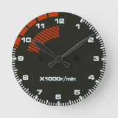 Rの回転速度計の時計をタイプして下さい ラウンド壁時計 (正面)