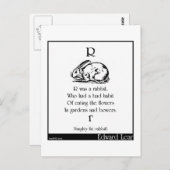 Rはウサギでした, ポストカード (正面/裏面)