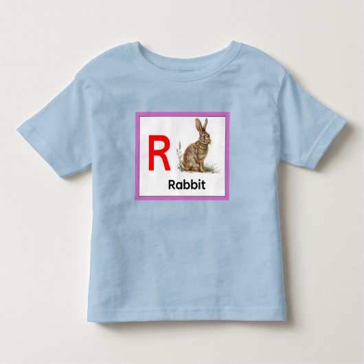 Rはウサギ トドラーTシャツ (正面)