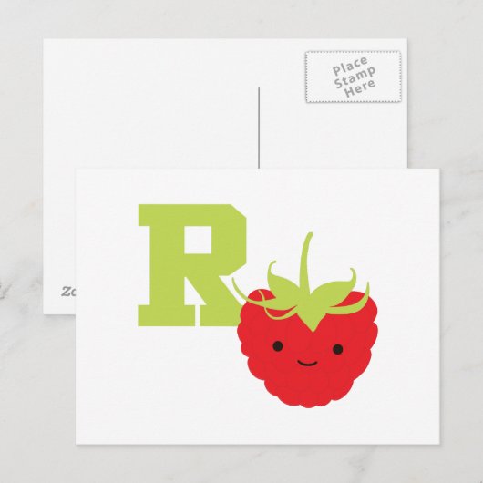 Rはラズベリー ポストカード (正面/裏面)
