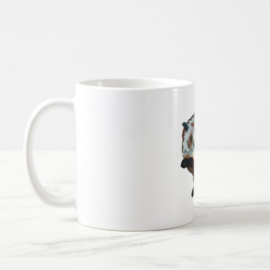 Rはリス赤と白ル用飛んでいる コーヒーマグカップ (左)