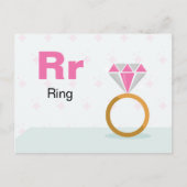 Rはリングや輪用 – Alphabet Flash Card ポストカード (正面)
