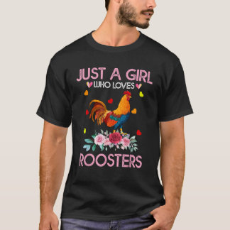 Rを愛する女の子だけの女性のためのRooster Tee Tシャツ
