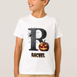 Rイニシャルトリックまたは可愛いハロウィンを扱う Tシャツ